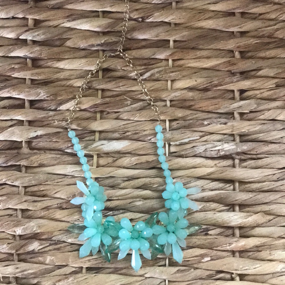 Mint green statement necklace.